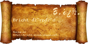 Bricht Árpád névjegykártya