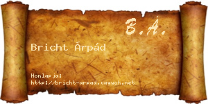 Bricht Árpád névjegykártya
